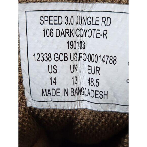 5.11 Speed 3.0 Jungle RD Tactical Boot – Men’s Size 14, Dark Coyote - Picture 7 of 12